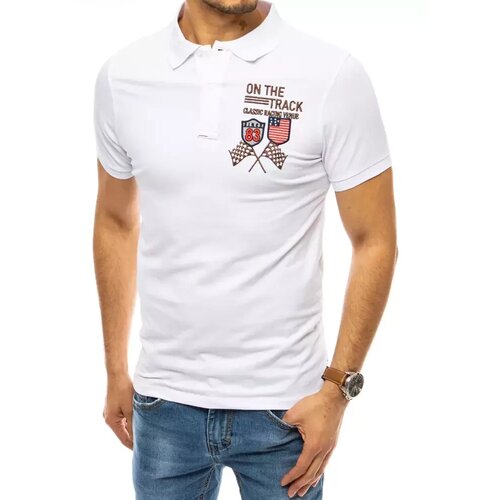 DStreet Koszulka polo z haftem biała Slike