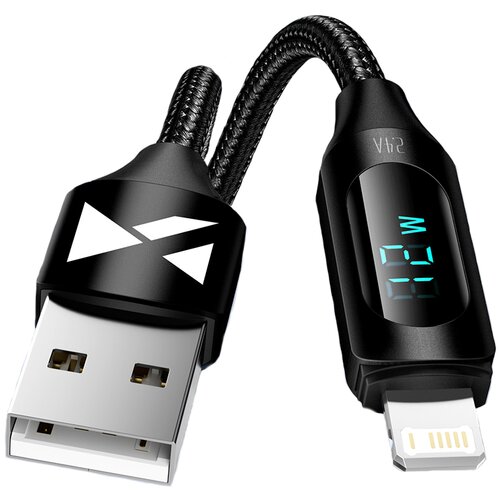 Wozinsky USB-A - Lightning kabel za iPhone z LED zaslonom 2.4A, 2m, črn, (21090950) Slike