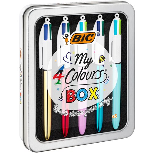 Bic izvlečni kemični svinčnik 4 Colors Collection, kovinska škatla 5, (21656370) Cene