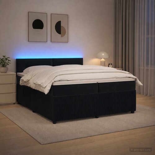  Boxspring krevet s madracem Crna 200 x 200 cm Baršun Cene