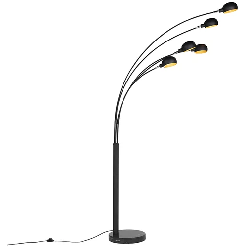 QAZQA Dizajn talna svetilka črna 5-luč - Sixties Marmo