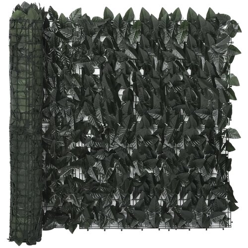 vidaXL Balkonsko platno s temno zelenim listjem 400x75 cm Cene