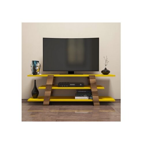 Hanah home Flower TV polica, smeđe-žuta Cene