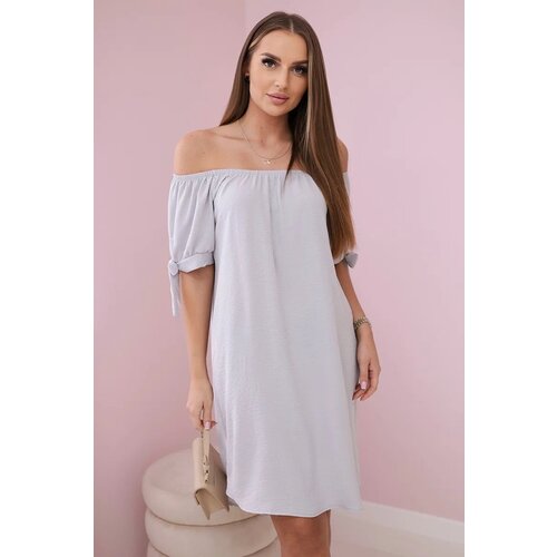 Kesi Dress with ties on the sleeves - grey Slike