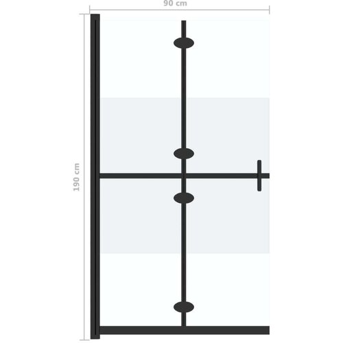 VidaXL Sklopiva pregrada za tu&amp;scaron; napola matirano ESG staklo 90 x 190 cm Slike