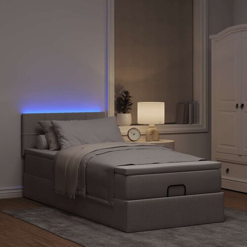 VidaXL Otomanska postelja z vzmetnico taupe 100x200 cm blago Slike