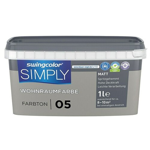 SWINGCOLOR Boja za zid Simply (Sivo-bež – br. 05, Mat, 1 l) Cijene
