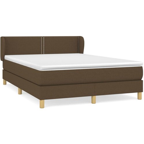Maison Chic Box spring postelja - Vzmetna postelja z vzmetnico temno rjava 140x200 cm blago SL14501, (21902275) Cene