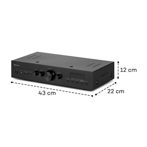 Auna AMP-CD608 DAB, HiFi stereo ojačevalnik, 4 x 100 W, RMS, DAB + BT, optični vhod, daljinski upravljalnik - Slike