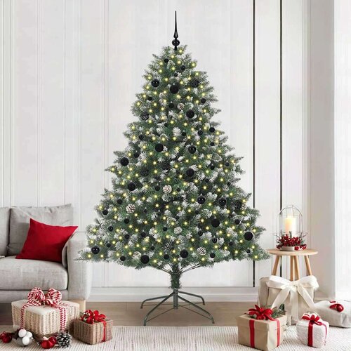 vidaXL Umestno božično drevo med 300 LED Zelena 140 x 140 x 210 cm Cene