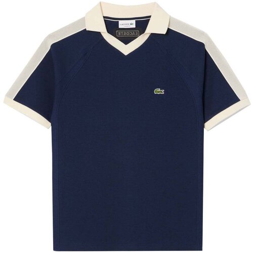 Lacoste Classic Fit Pique Panel Polo Shirt Midnight Blue Plava Slike