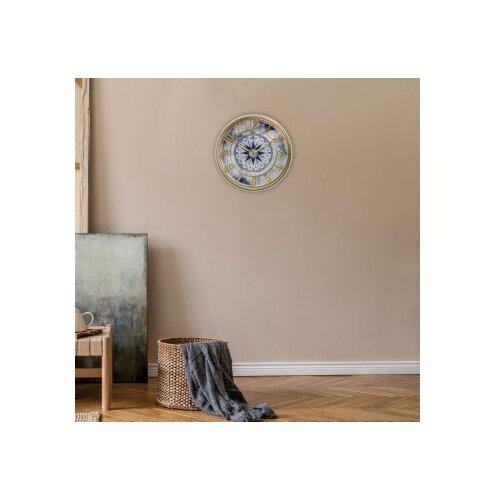 Wallity zidni sat Hisar Compass, 40x40 cm, Sivo-zlatne boje Cene
