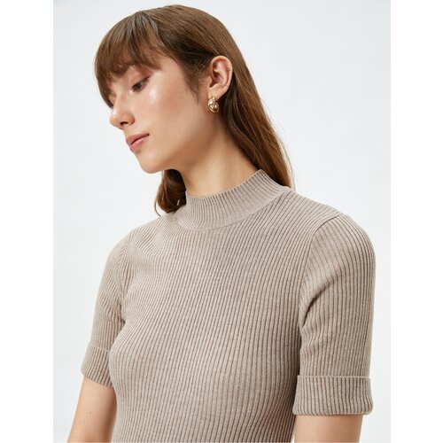 Koton Knitwear Sweater Short Sleeved Half Turtleneck Ribbed Slike