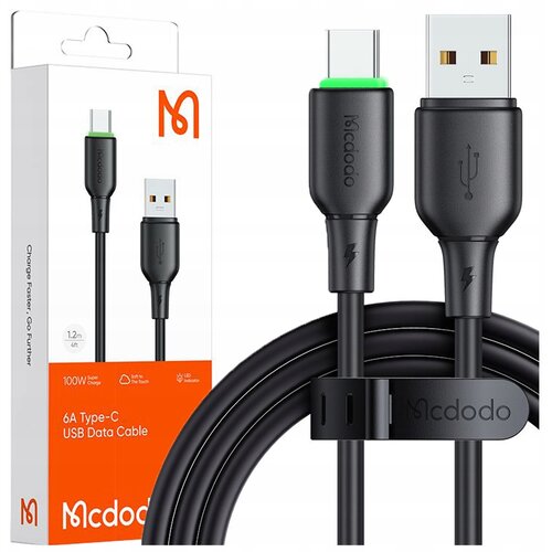 McDodo USB-C HITRI POLNILNI KABEL ZA SAMSUNG XIAOMI TIPA C 6A 100W 1M VODIL ČRNO, (21748034) Cene