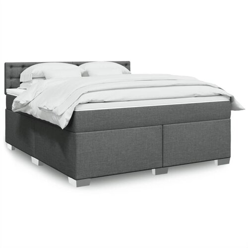 vidaXL Box spring postelja z vzmetnico temno siva 180x200 cm blago Cene