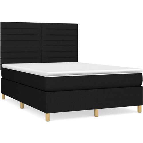 Maison Chic Box spring posteljni - Vzmetna postelja z vzmetnico črn 140x190 cm blago SL6584, (21886218) Cene