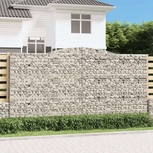  Obokane gabion košare 7 kosa 400x50x200/220 cm pocinkano železo, (21732386)