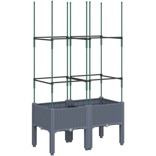  Vrtna sadilica s re&amp;scaron;etkom siva 80 x 40 x 142 5 cm PP Slike