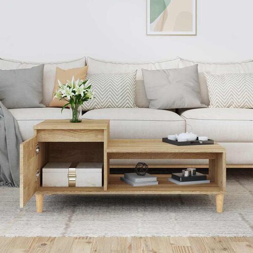  Stolić za kavu boja hrasta 100 x 50 x 45 cm konstruirano drvo Smeđa Slike