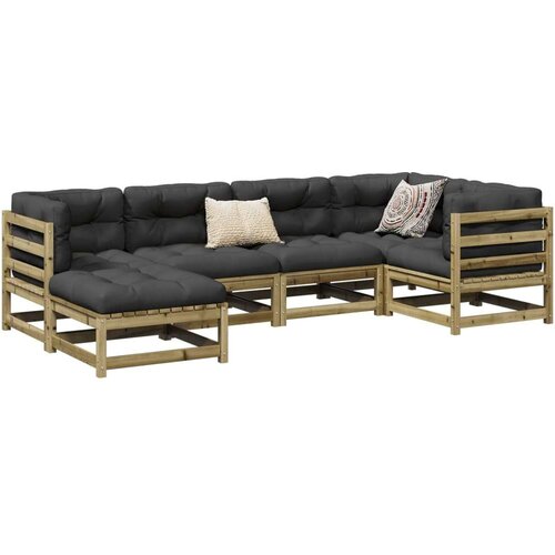  6-dijelni set vrtnih sofa od impregnirane borovine s jastucima Cijene