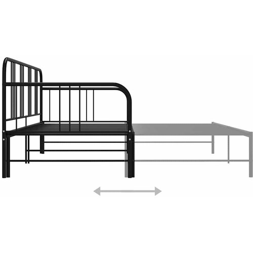  Okvir za krevet na razvlačenje crni metalni 90 x 200 cm Slike