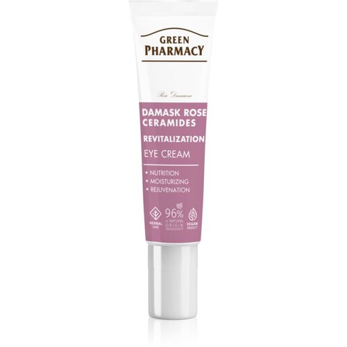 Green Pharmacy Damask Rose &amp;amp; Ceramides Eye Cream revitalizacijska krema za predel okoli oči 15 ml Slike