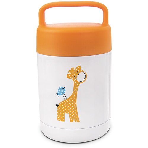 Orion Bela/oranžna otro&amp;scaron;ka termoska 480 ml Žirafa &amp;ndash; Slike