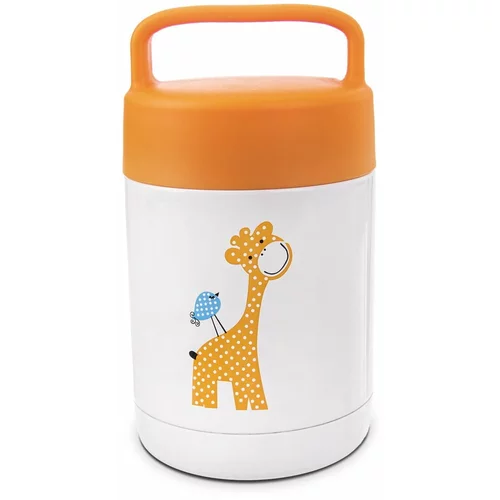 Orion Bijela/narančasta dječja termosica 480 ml Žirafa –