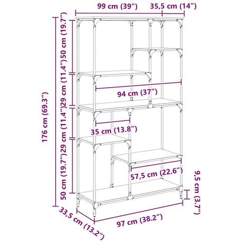  Polica Crni hrast 99 x 35 5 x 176 cm Konstruirano drvo Slike