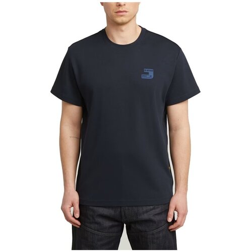 G-star Raw Majice s kratkimi rokavi CHEST LOGO RT Modra Slike