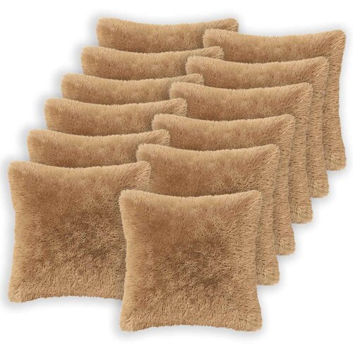  Presvlaka za jastuk 12 pcs HEERLEN Sivosmeđa 45 x 45 cm PV flis Cene