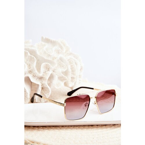 Kesi Women's Sunglasses UV400 Gold Brown Cene