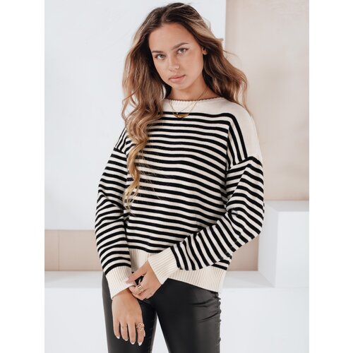DStreet Damski sweter w paski ELVARA beżowy Slike