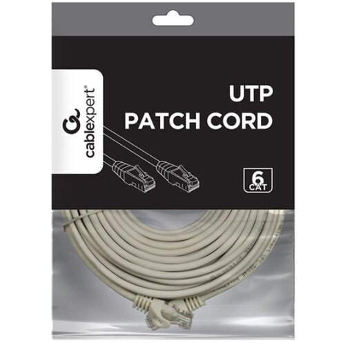 Gembird PP6U-CU-15M Mrezni kabl, CAT6 BAKARNI UTP Patch cord 15m grey Slike