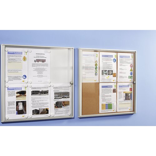 eurokraft basic Informacijska vitrina za uporabo v prostorih, kovinska zadnja stena, 1 x DIN A4, VxŠ 350 x 271 mm Cene