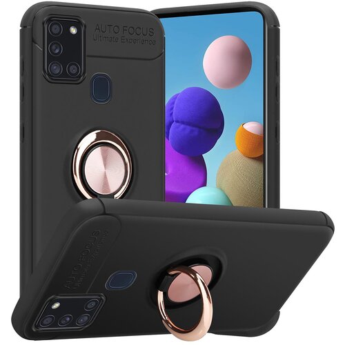 Cadorabo Case, združljiv s Samsungom v črni barvi - Rose Gold - Zaščitni pokrov s fokusnim obročem iz silikona TPU, (20571428) Cene