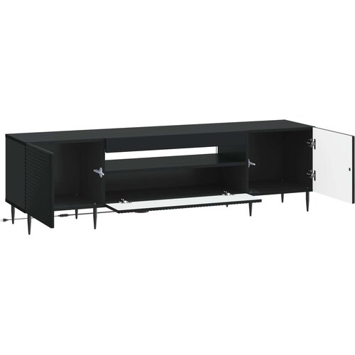  LED TV kabinet Crna Konstruirano drvo Slike