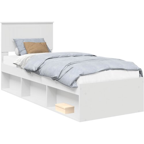  Krevetna konstrukcija Bijelo 75 x 190 cm Čvrsto borovo drvo Slike