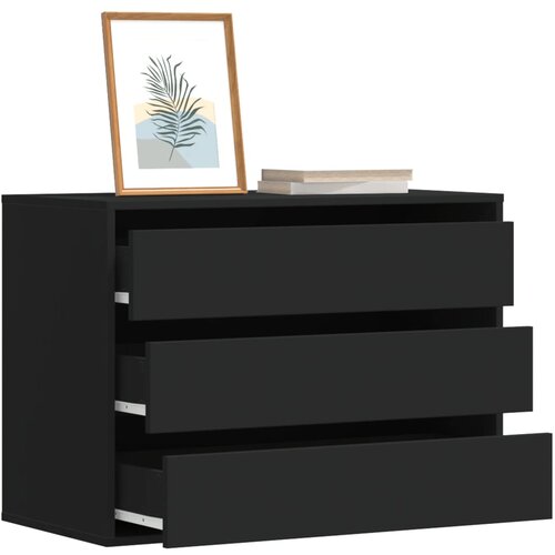 VidaXL Kotni predalnik črn 80x41x58 cm inženirski les Slike
