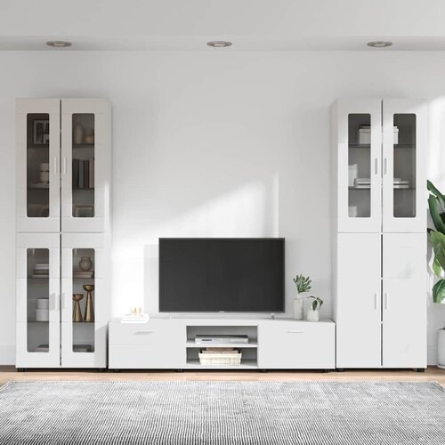  Set TV komoda FLORIN 3 kom. Visoki sjaj bijela Slike