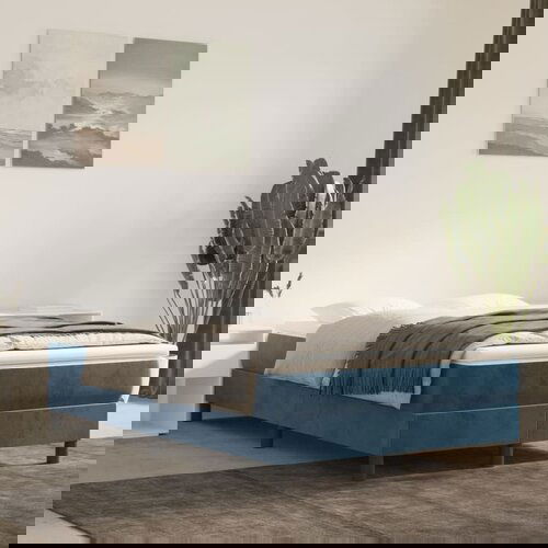 vidaXL Okvir za krevet s oprugama tamnoplavi 120 x 200 cm baršunasti Cijene