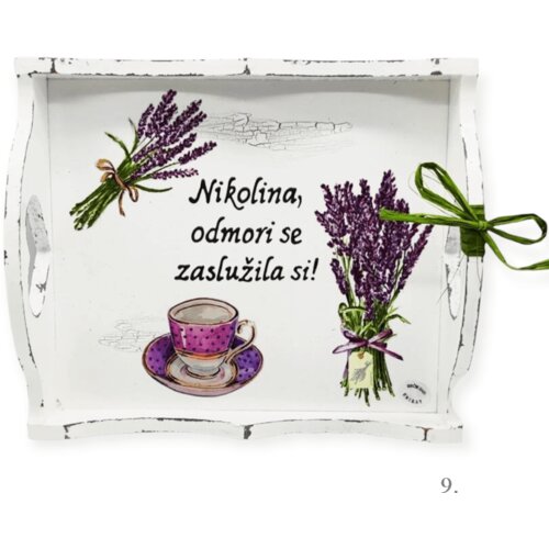  Personalizirani poslužavnici s porukom "Odmori se, zaslužila si!" – poklon za dušu i tijelo - 9. - 16011 Cene