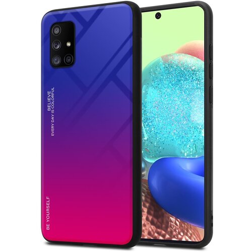 Cadorabo Ohi&amp;scaron;je, združljiv s Samsungom v vijolični - rdeči - dvobarvni za&amp;scaron;čitni pokrov iz silikona TPU in hrbta iz kaljenega stekla, (20570332) Slike