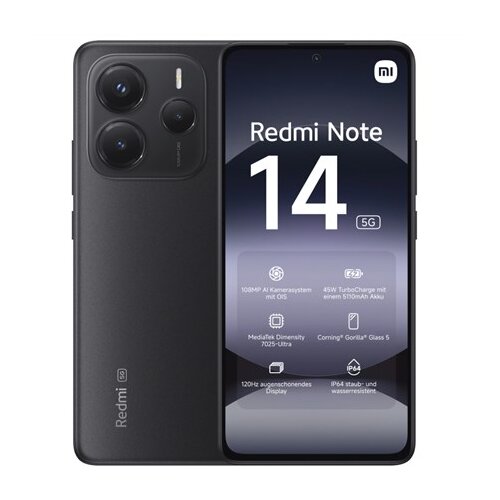 Xiaomi Redmi Note 14 5G 16.9 cm (6.67) Hybrid Dual SIM USB Type-C 6 GB 128 GB 5110 mAh Black Cijene