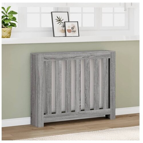 vidaXL Pokrov za radiator siv sonoma 104x20x82 cm inženirski les Cene