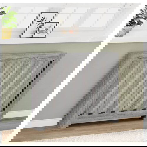 VidaXL Pokrov za radijator hrasta sonome 104x20x82cm konstruirano drvo Slike