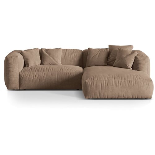 Micadoni Svjetlo smeđa kutna garnitura od boucl&amp;eacute; tkanine (s desnim kutom) Martina &amp;ndash; Home Slike