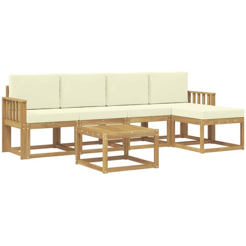  Set vanjskih sofa 6 kom. Bijela i krem 59 x 59 x 37 cm Slike