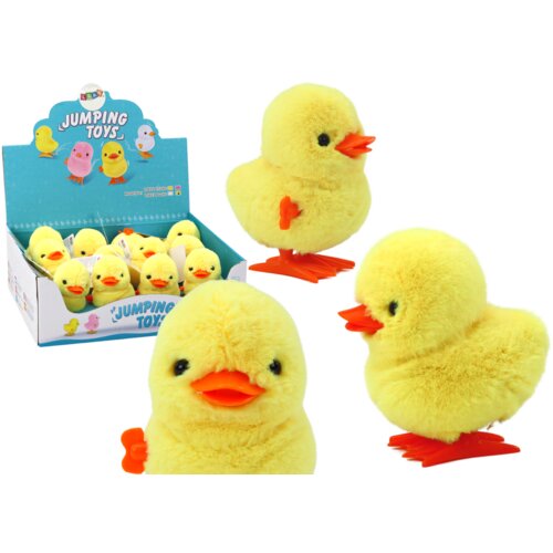  Jumping Chicken Wind-Up Plush Toy Decoration Yellow Cene