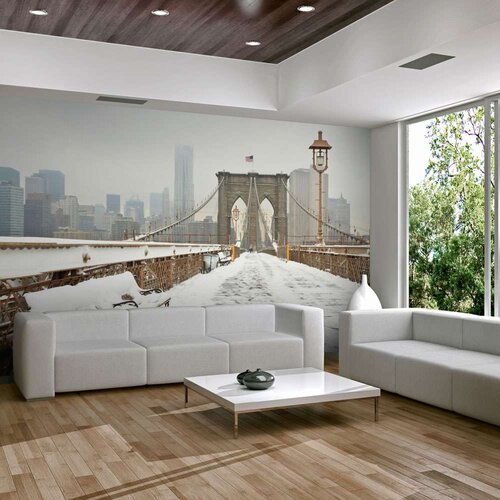  Tapeta - Snow-covered bridge in New York 200x154 Cijene